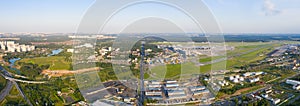 panoramic view of the Vnukovo international airport and the residential area of the city of Moscow