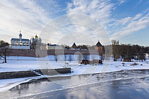 Panoramic view of Volkhov river and Kremlin