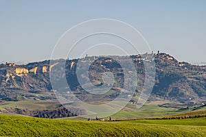 Panoramic view of Volterra from Lajatico, Pisa, Italy