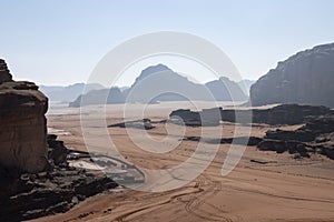 Panoramic view of the Wadi Rum desert, Jordan