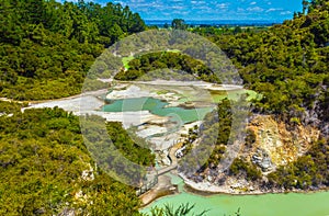 Panoramic View at Wai-O-Tapu or Sacred Waters