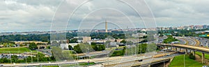 Panoramic view Washington DC . Washington Monument and the Pentagon