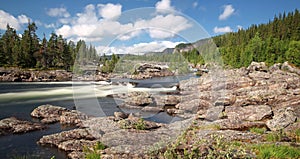 Panoramic view of Waterfall LitsjÃÂ¶forsen - Sweden photo