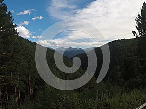 Panoramic view on the way to the healing springs on the Shumak river