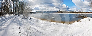 Panoramic view of winter landscape