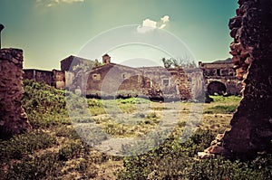 Panoramic View of the Yard of the Friar`s farmhouse