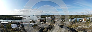 Panoramic view of Yellowknife in the Northwest Territories, Canada, in summer