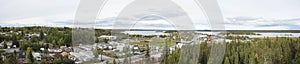 Panoramic view of Yellowknife in the Northwest Territories, Canada, in summer