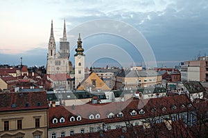 Panoramic view at the Zagreb cathedral