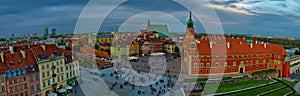 Panoramic view of Zamkowy Castle square, Warsaw, Poland