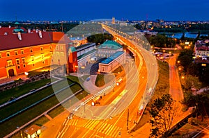 Panoramic view of Zamkowy Castle square, Warsaw, Poland