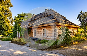 Panoramic view of Zeromszczyzna - park and historic museum manor house of Stefan Zeromski polish literate, poet and writer in photo