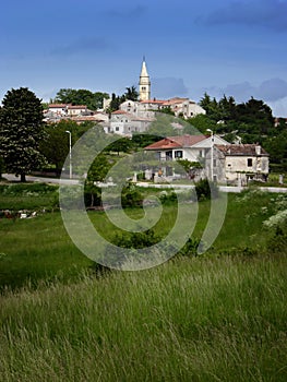 Panoramic view at Zminj,istrian village in Croatia