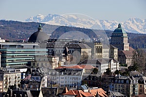 Panoramic view ZÃ¼rich-City with part of the University and the