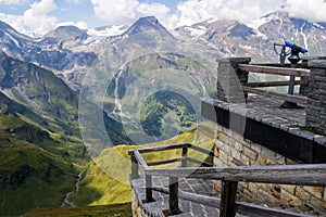A panoramic viewpoint stop on the Grossglockner High Alpine road, between Austria and Italy