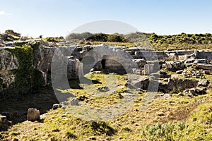 Panoramic Views of The Central Area in The Archaeologic Zone of Akrai in Palazzolo Acreide, Sicily.