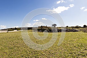 Panoramic Views of The Central Area in The Archaeologic Zone of Akrai in Palazzolo Acreide, Sicily. photo