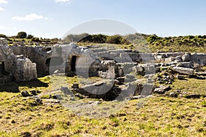 Panoramic Views of The Central Area in The Archaeologic Zone of Akrai in Palazzolo Acreide, Sicily. photo