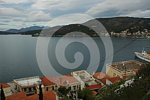 Panoramic views of the Greek island of Poros.