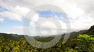 Panoramic views of jungle mountains in Philippines.Timelaps