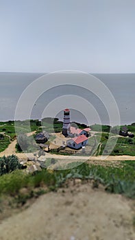 panoramic views of the lighthouse and the sea coast