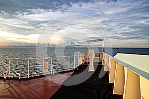 Panoramic views of the roadstead and transshipment area of the Port of Muara Pantai, Indonesia, January,2021