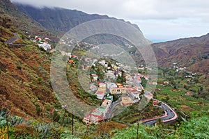 Panoramic village of Hermigua, La Gomera, Spain