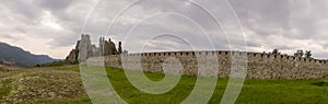 Panoramic vista at natural fortress at Belogradchik Rocks Bulgaria