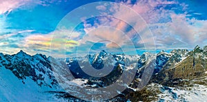 Panoramic Viwe of Bernina Mountain photo
