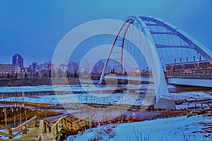 Panoramic Walterdale Bridge Night Time Scenery