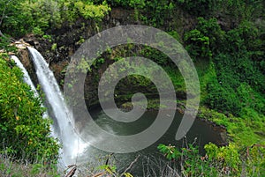 Panoramic waterfall in Hawaii