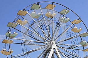 panoramic wheel in the amusement lunapark without people during the day
