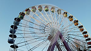 Panoramic wheel silhouette funfair amusement park time lapse