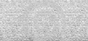 Panoramic white brick wall