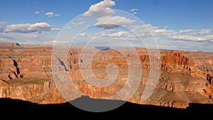 Panoramic wide angle shot of Grand Canyon .