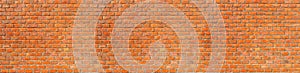 Panoramic Wide angle Vintage orange brick wall Background