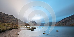 Panoramic Wide View Of Wast Water, Lake District, UK. photo