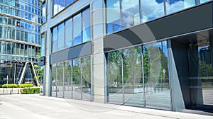 Panoramic windows of new commercial premises.