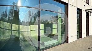 Panoramic windows of new commercial premises.