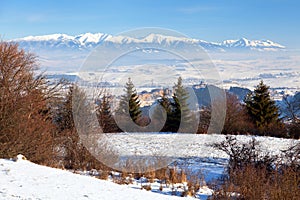 Wintry view of High Tartas mountains photo