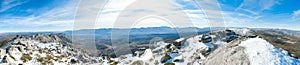 Panoramica de la sierra de avila, llamado pico zapatero y de fondo la sierra de guadarrama, Madrid photo