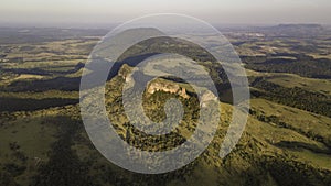 Panoramica with drone of Indian stone in the region of Botucatu. Interior of the state of SÃÂ£o Paulo. Brazil photo