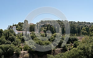 Panoramica of the Generalife of the Alhambra in Granada, Spain photo