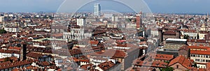 Panoranmic view or cityscape Turin called TORINO  in Italy in Pi