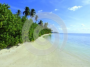 PanorÃÂ¡mica playa tropical Maldivas. photo