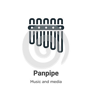 Panpipe vector icon on white background. Flat vector panpipe icon symbol sign from modern music collection for mobile concept and