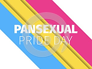 Pansexual pride month. Pansexual flags on white background. Tolerance and love. LGBT sexual minorities. Romantic attraction symbol