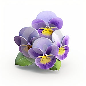 Pansy 3d Icon: Cartoon Clay Material With Nintendo Isometric Spot Light