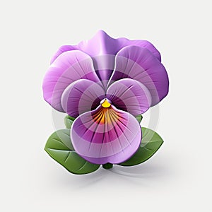 Pansy 3d Icon: Cartoon Clay Material With Nintendo Isometric Spot Light