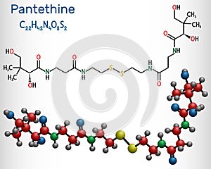 Pantethine, Ño-enzyme pantethine, bis-pantethine molecule. It is is dimeric form of pantetheine. Is supplement for lowering blood